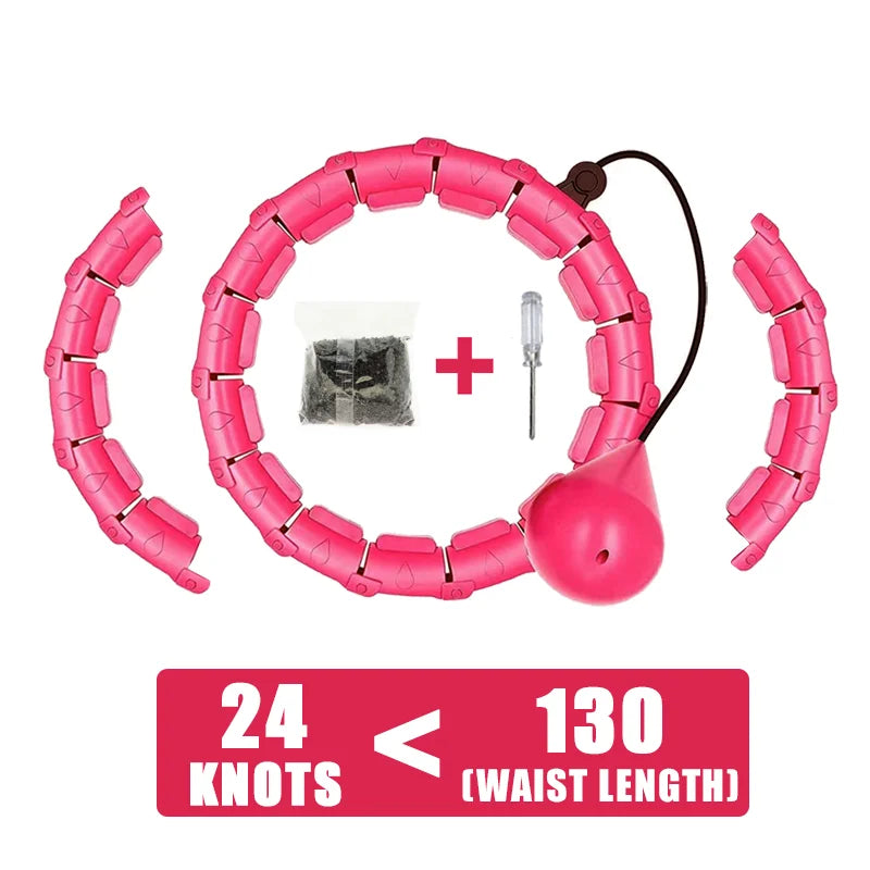 Weighted Fitness Hoops for Adults  2 in 1 Adjustable with Detachable Knots