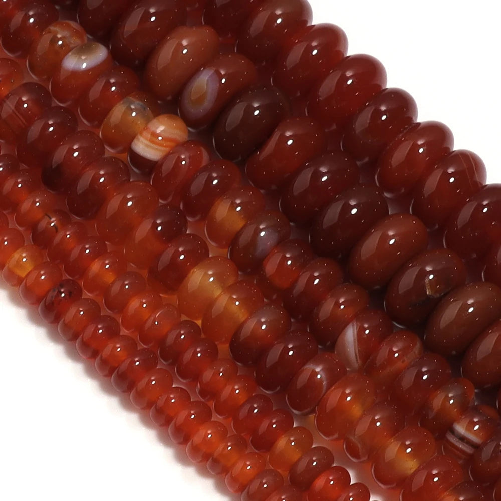 Natural Red Agate Stone Beads 4 6 8mm Abacu Flat Round Loose Gemstone Beads