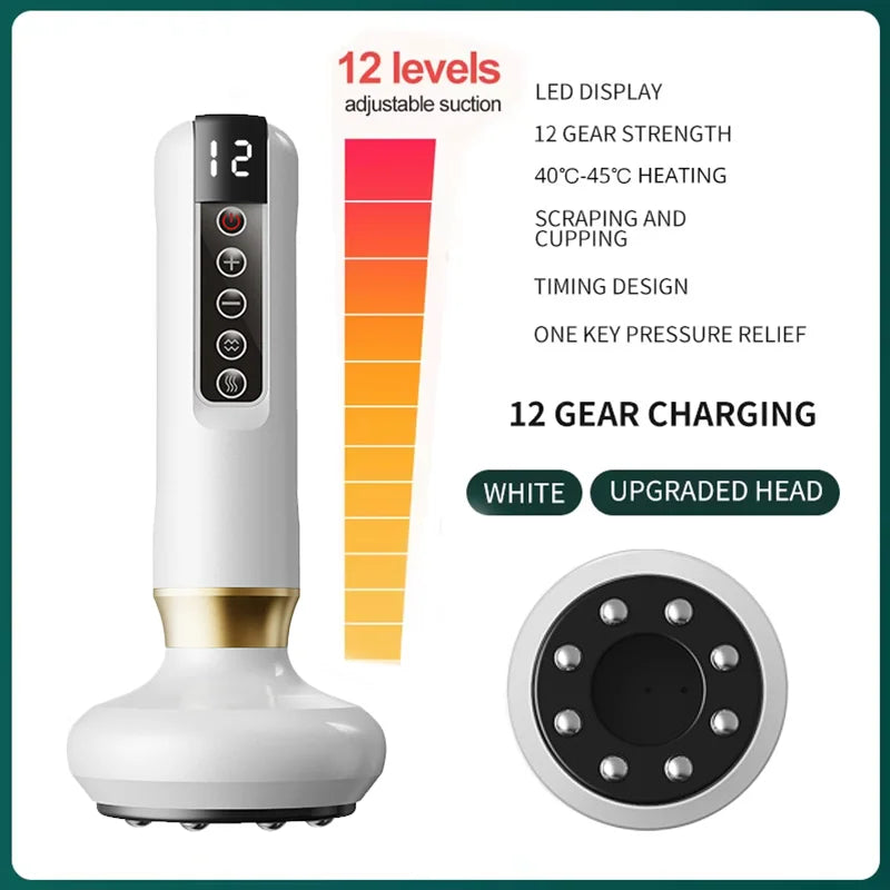 Portable Body Massager Electric GuaSha Anti Cellulite Vacuum Suction Cup Beauty Health Scraping Infrared Heat Slimming Massage