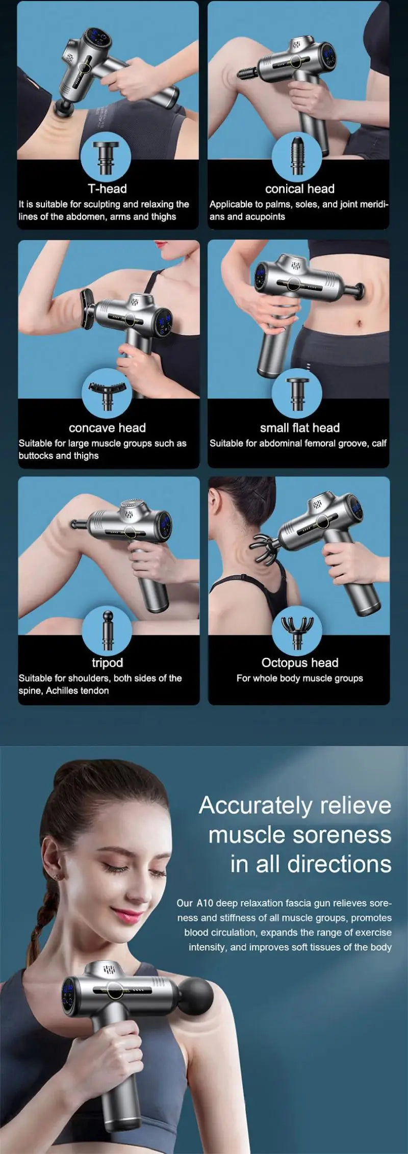99-Speed Deep Tissue Percussion Massage Gun with Multiple Attachments for Muscle Recovery
