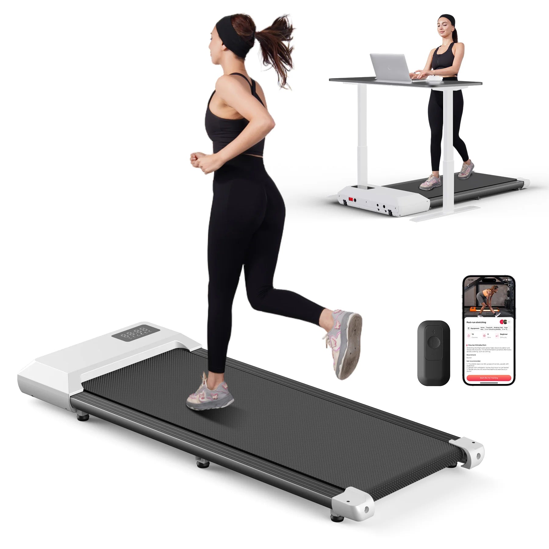 300lbs Treadmill for Home Treadmills Walking Pad LCD Digital Data Display