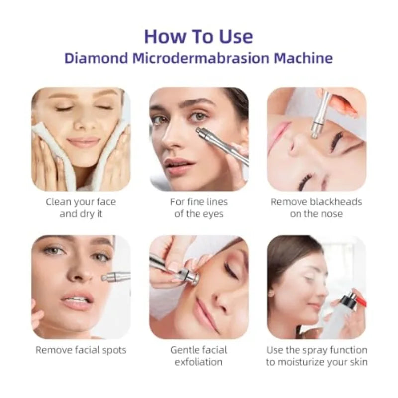 3-in-1 Diamond Microdermabrasion Machine – Facial Exfoliation