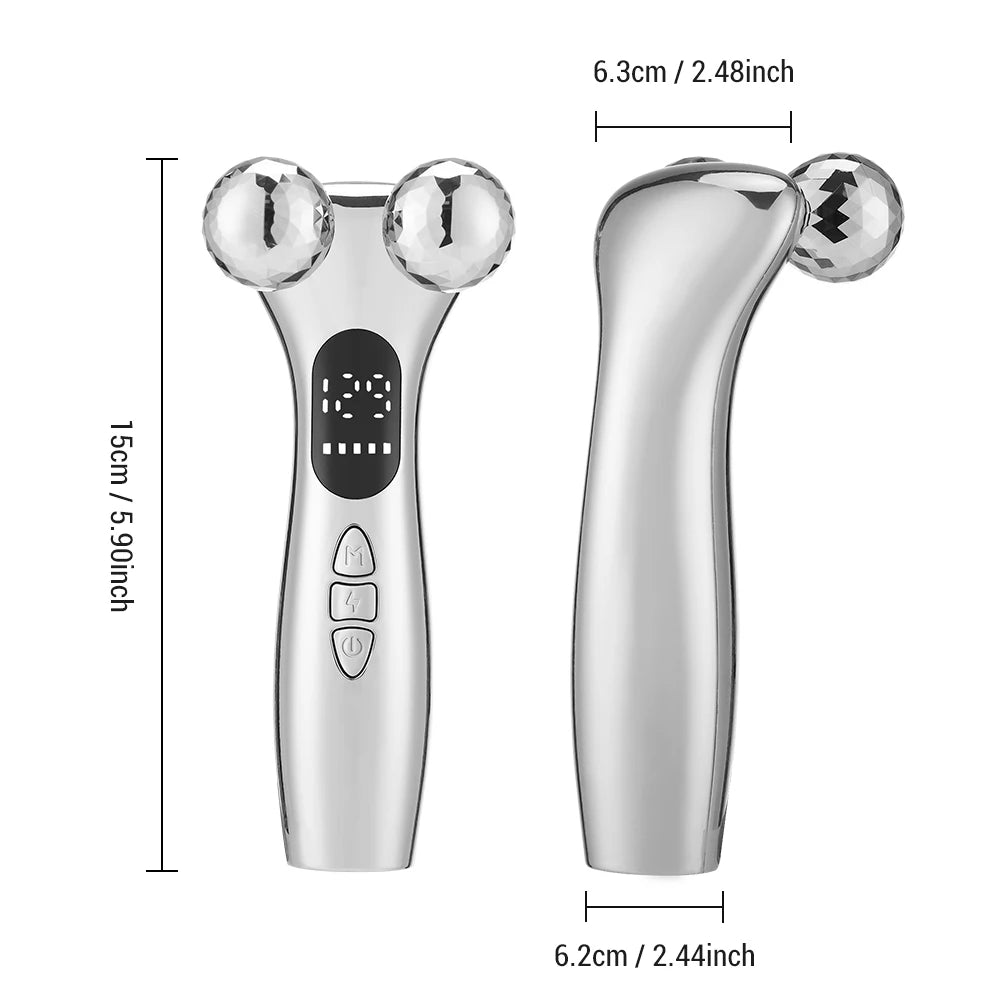 Electric Facial Micro-current Beauty Instrument LED Display Face Lift Roller Massager