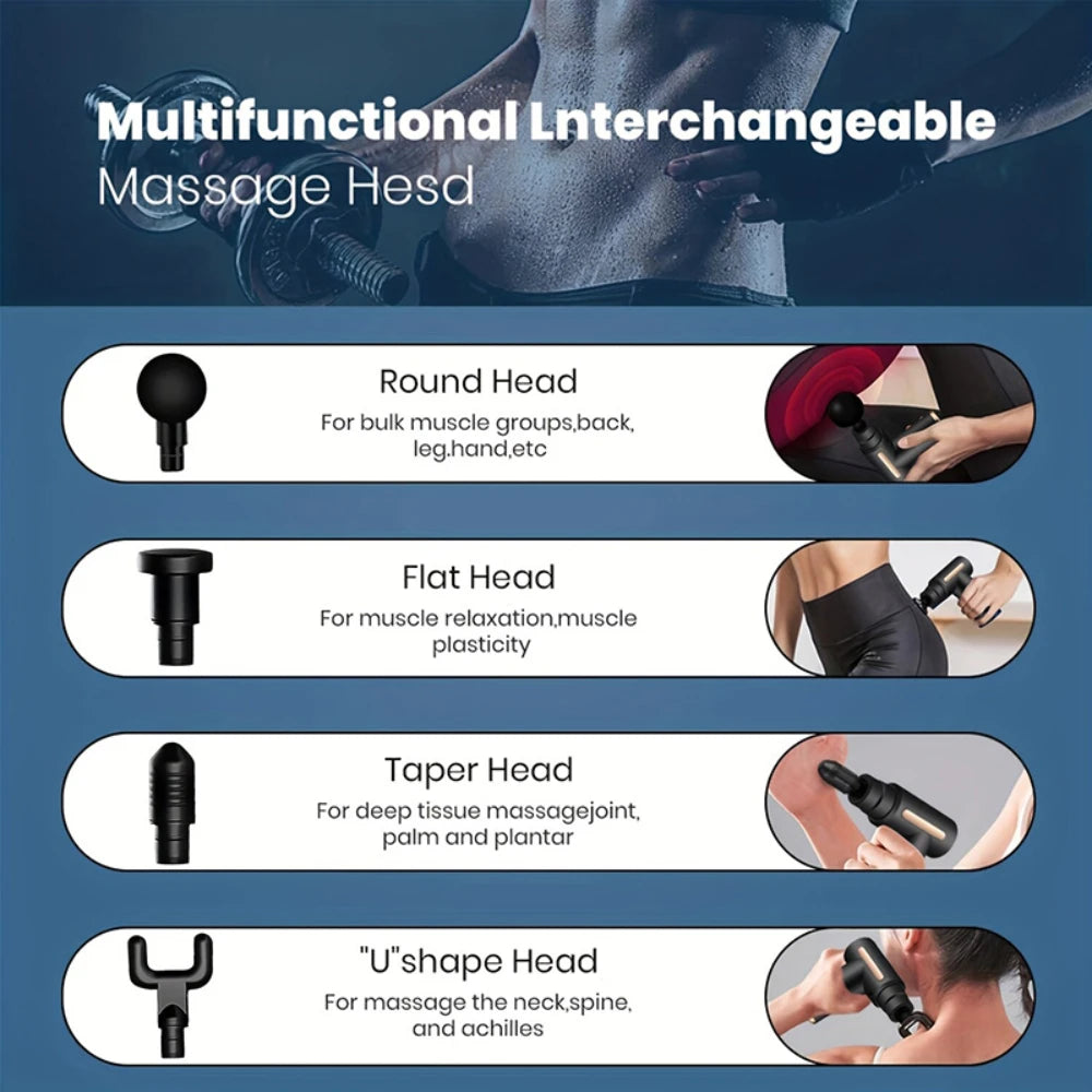 Multifunctional fascia gun massager instrument portable muscle massage