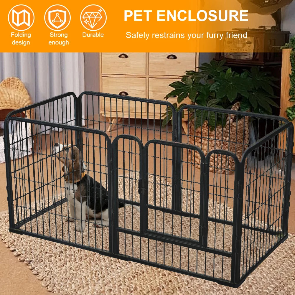 Portable Pet Playpen Dog Exercise Cat Fence 6 Panel Heavy Duty Crate Cage