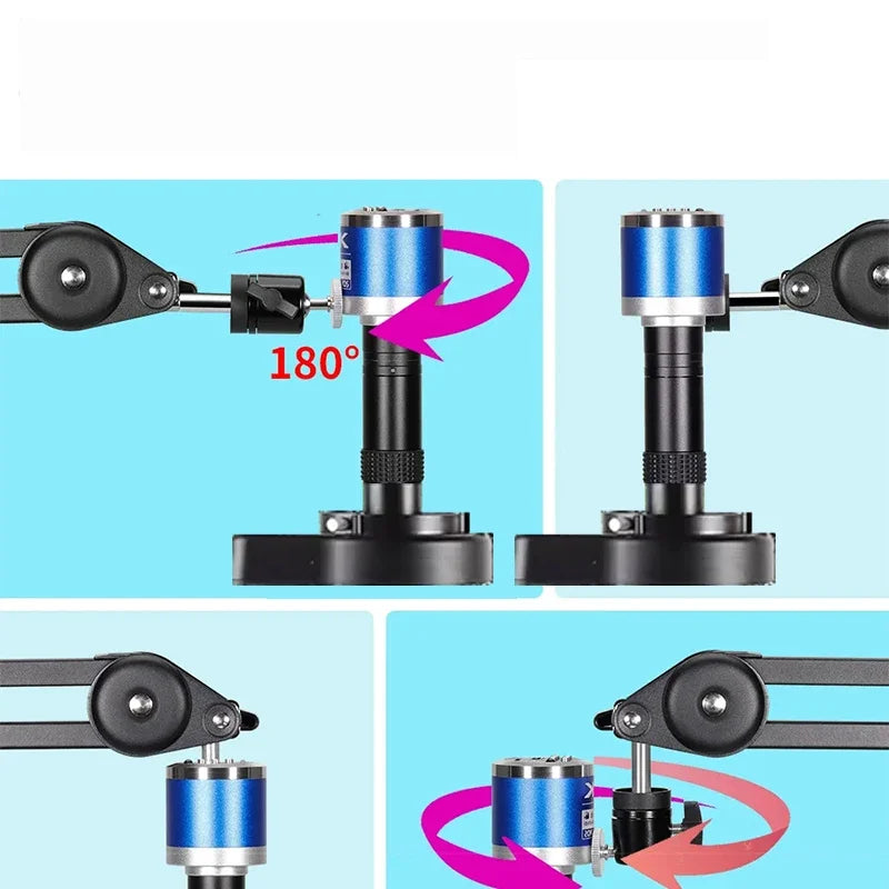 Microscope With 360° Adjustable Arm, 4K 48MP HDMI TYPE-C  0-150X Magnification