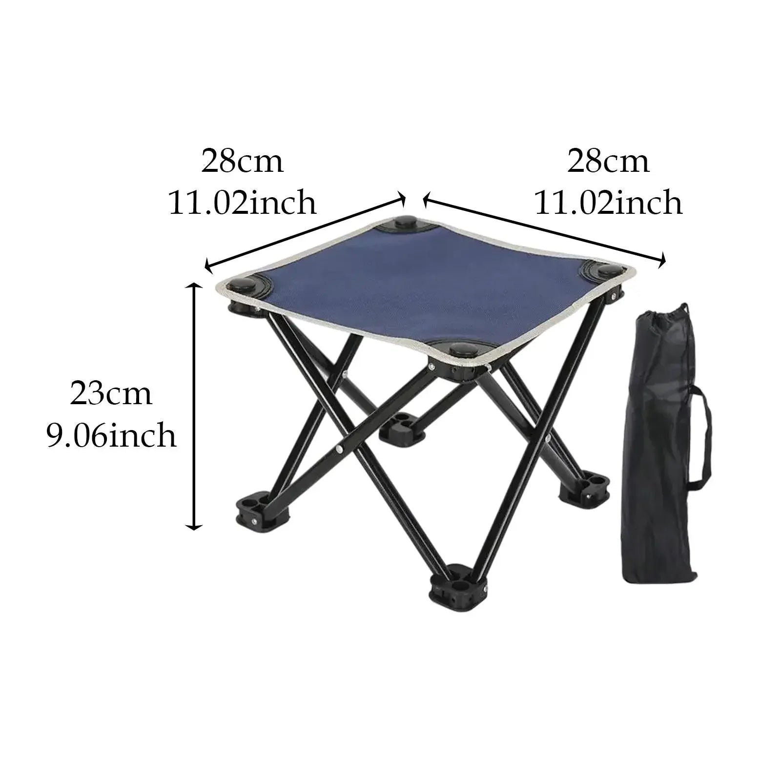 Camping stool, sleeper footstool, sturdy, practical and compact outdoor folding stool with handbag, suitable for park travel
