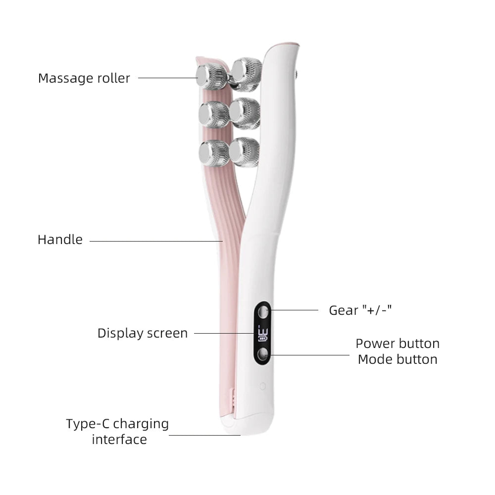 Electric Facial Beauty Device 3 Gear Adjustable Roller Massager