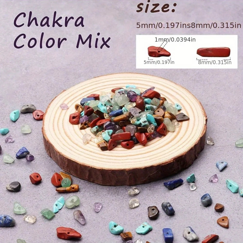 DIY bracelet/necklace jewelry making craft set-450 natural crushed stone irregular gemstone       healing crystals loose rock beads (5