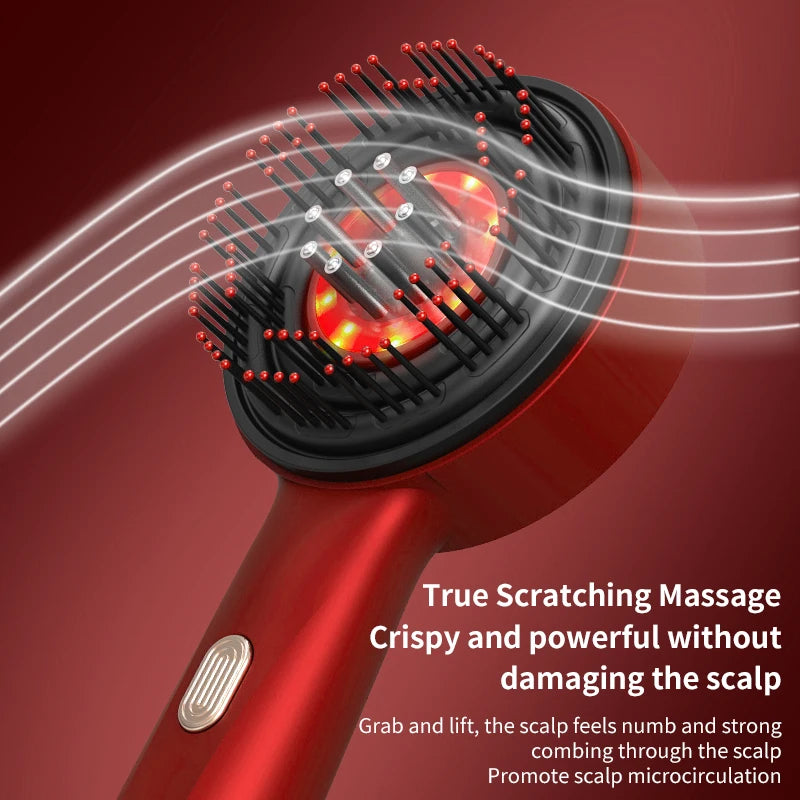Deep Kneading Massage Comb, Red Light Therapy Scalp Massager