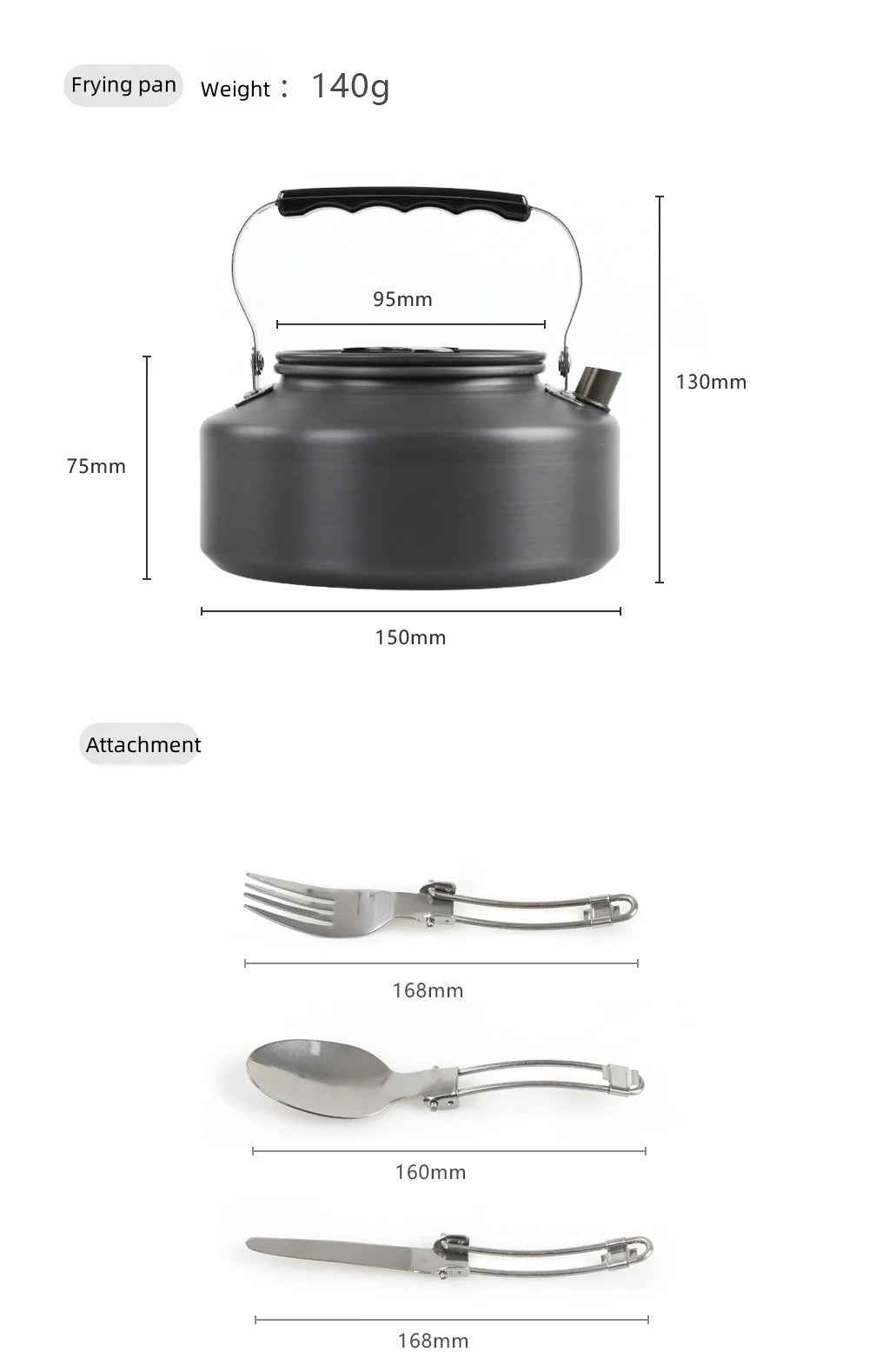 Portable Camping Cookware Set for 2-3 People – Lightweight Backpacking Cooking Kit with Folding Pots Sets