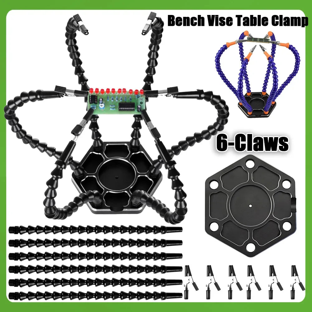Soldering Iron Holder Flexible Arms Rotatable Clips Soldering Third Hand Tool Detachable