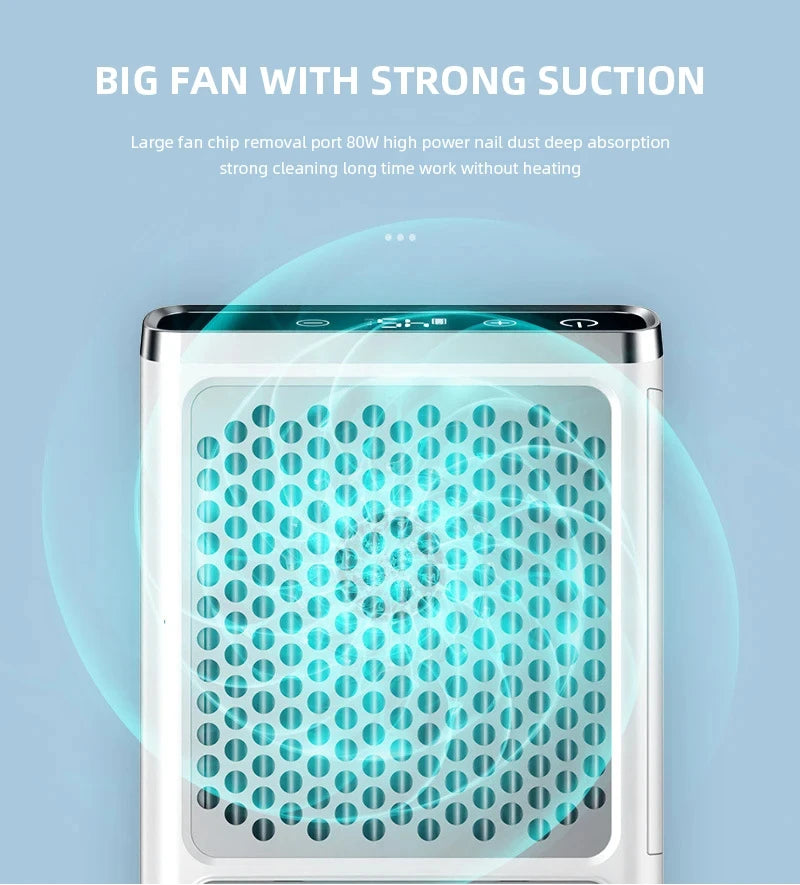 Nail Dust Extractor Vacuum – Professional Manicure Equipment with Adjustable Speed & Reusable Filter
