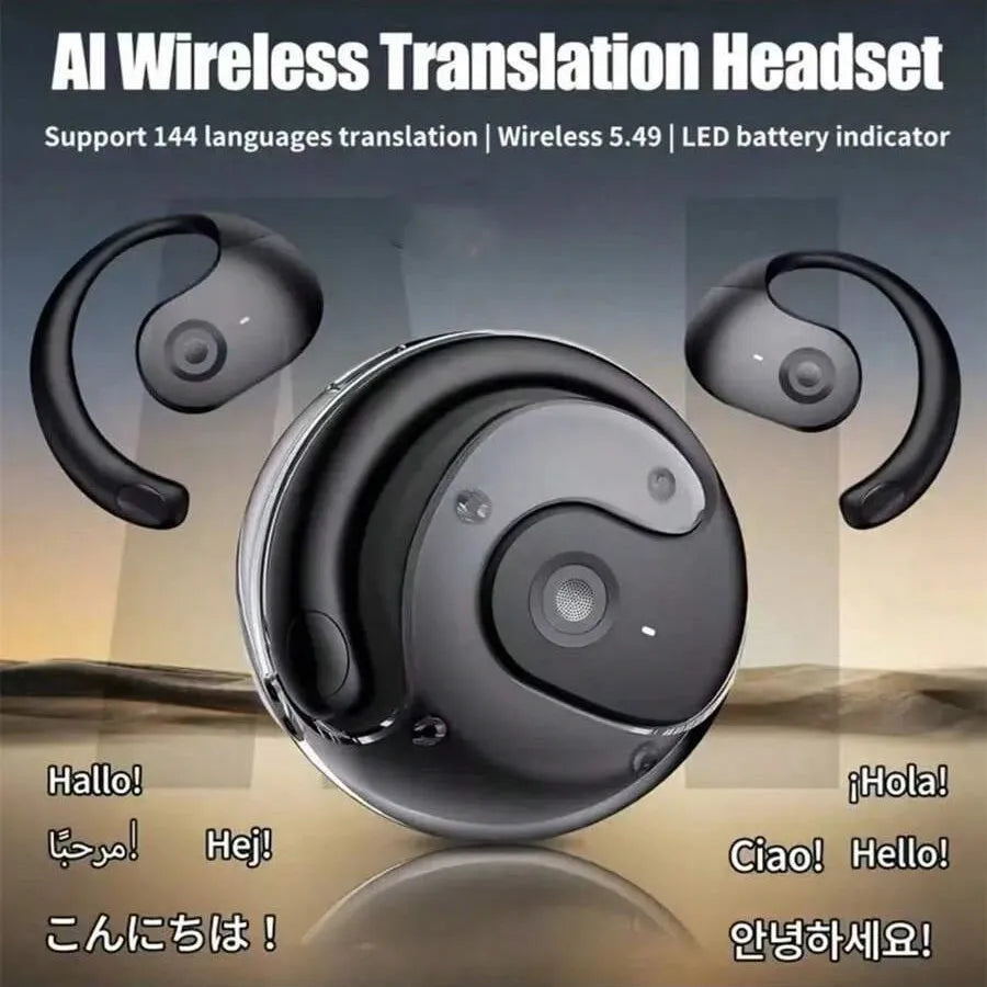 Translation Earbuds - 144 Languages & Accents, Real-Time Wireless with Type-C Charger