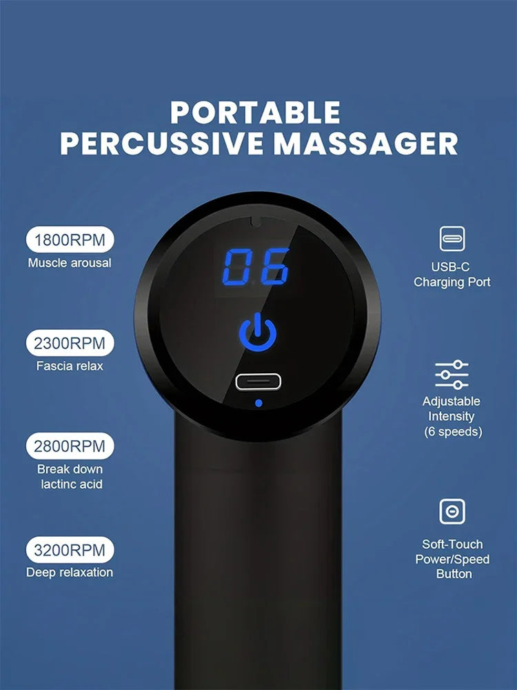 Multifunctional fascia gun massager instrument portable muscle massage