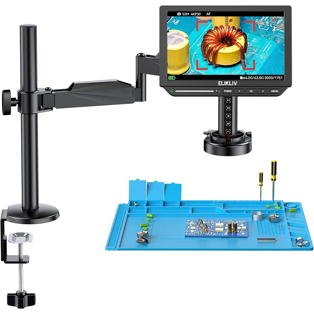 Autofocus Digital Microscope with Arm EM4K-AF Flex10.1''  4K Electronics 2000X