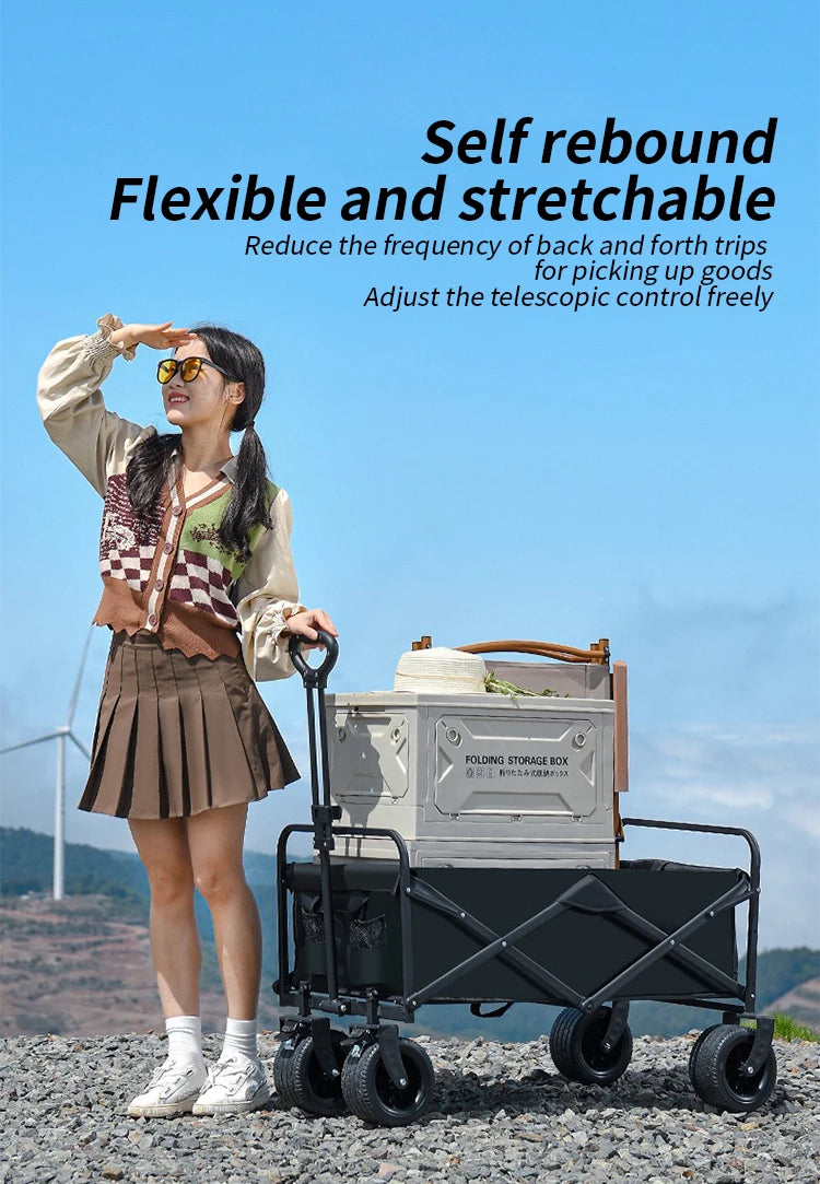 camping cart foldable trolley outdoor picnic portable hand-pull cart camping trailer camping
