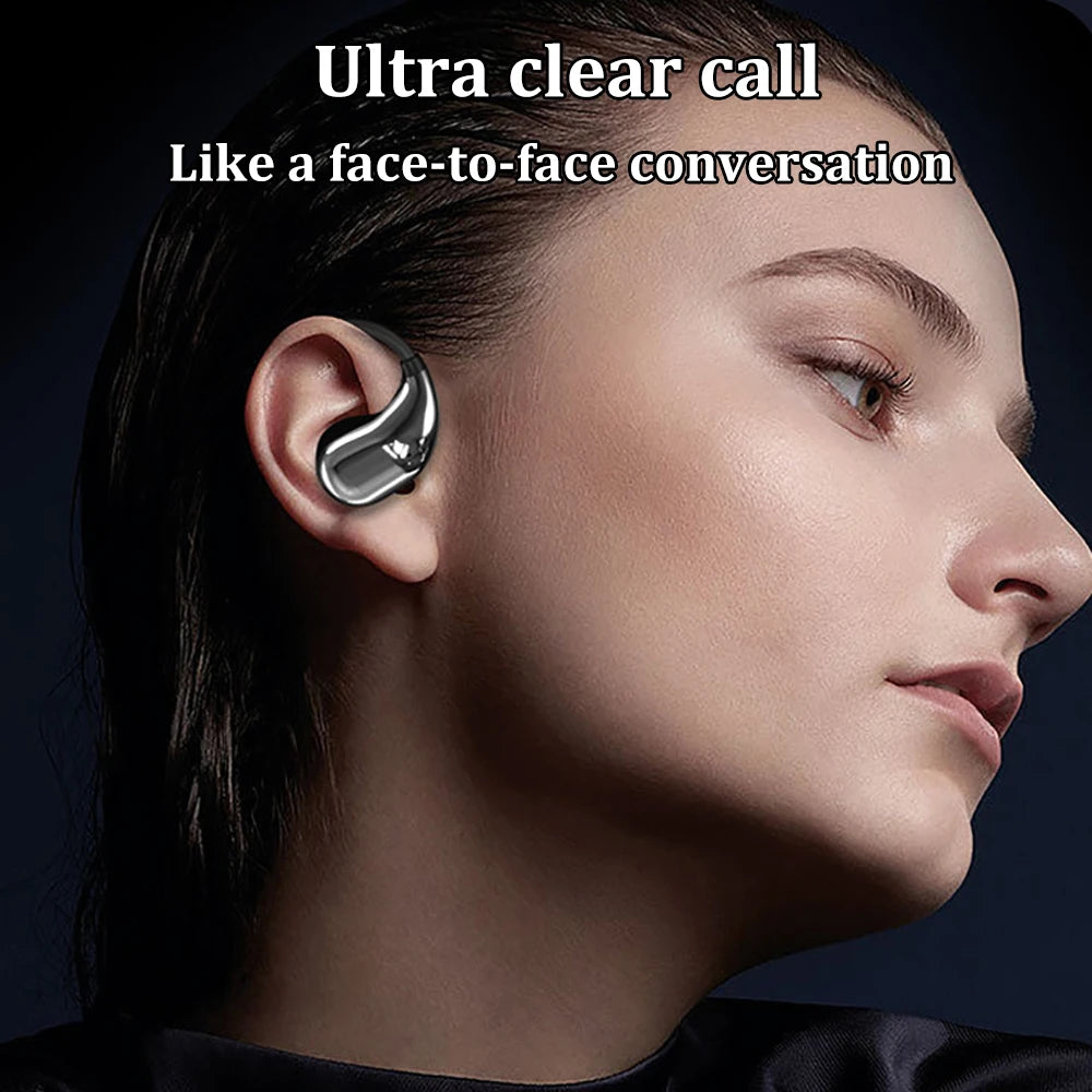 Bluetooth 5.4 Wireless Ear Hook Earbuds with LED Display with Touch Control
