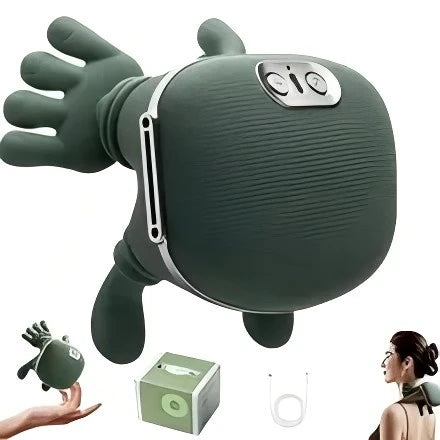 Finger Neck & Shoulder Massager with Heat Kneading for Relaxation