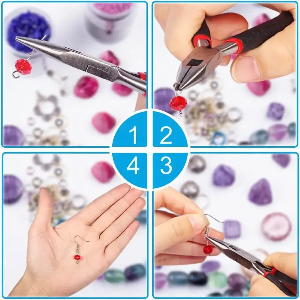 Jewelry Making Supplies Kit,Jewelry Repair Tool with Accessories Jewelry Pliers