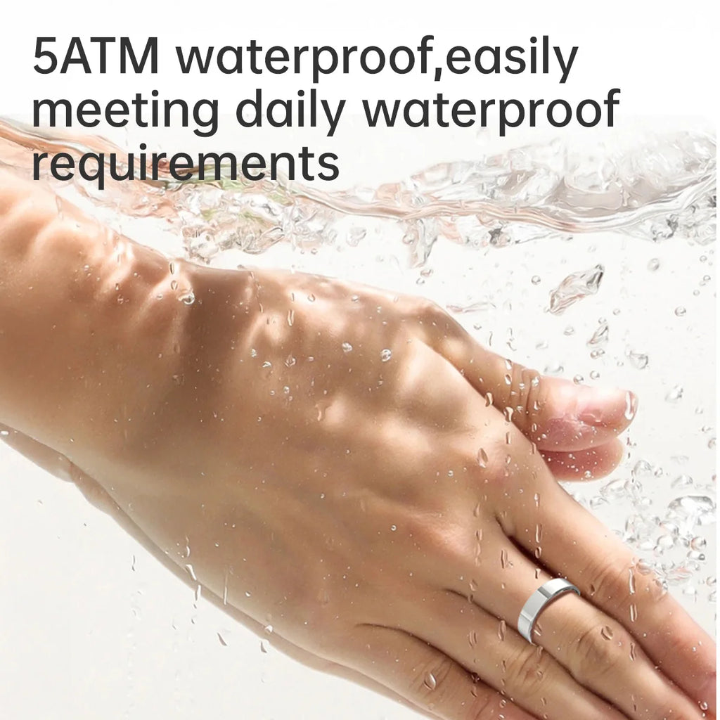 Smart Ring Bluetooth Call Heart Rate Blood Pressure Monitor 5ATM Waterproof