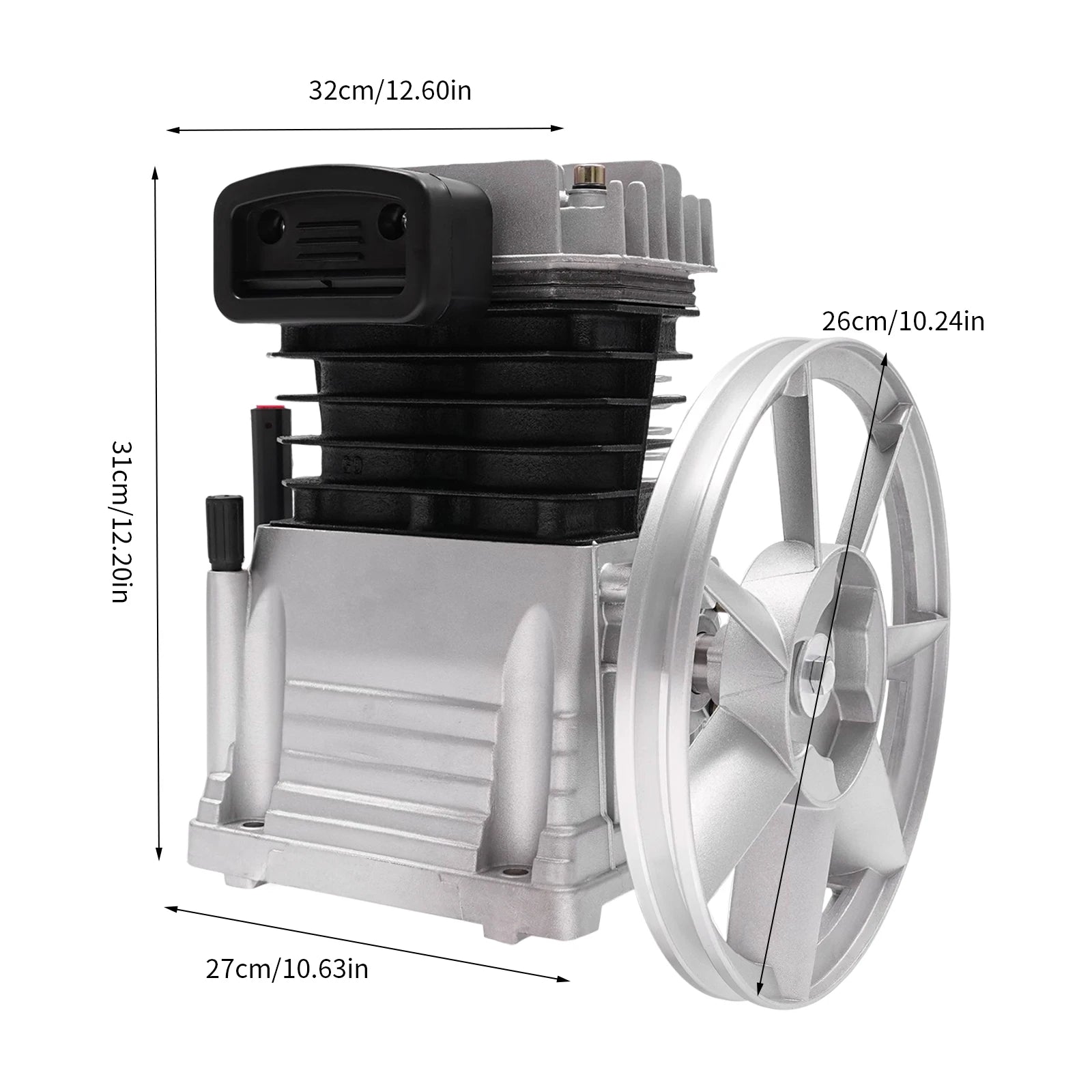 Air Compressor Pump Head Air Compressor Head with 2 Cylinders 960RPM 3HP