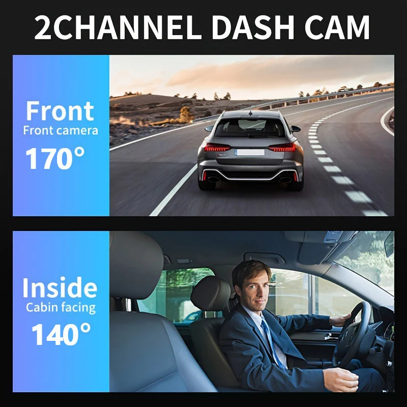 Dash Cam Front and Inside with WiFi 1080P Dual  – Car Camera with IR Night Vision,
