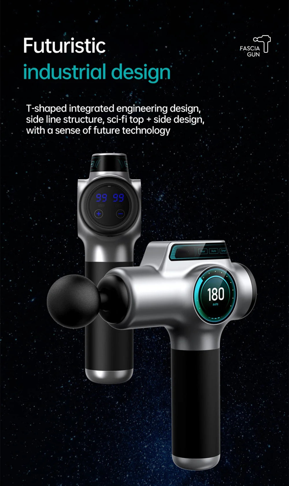 99-Speed Deep Tissue Percussion Massage Gun with Multiple Attachments for Muscle Recovery