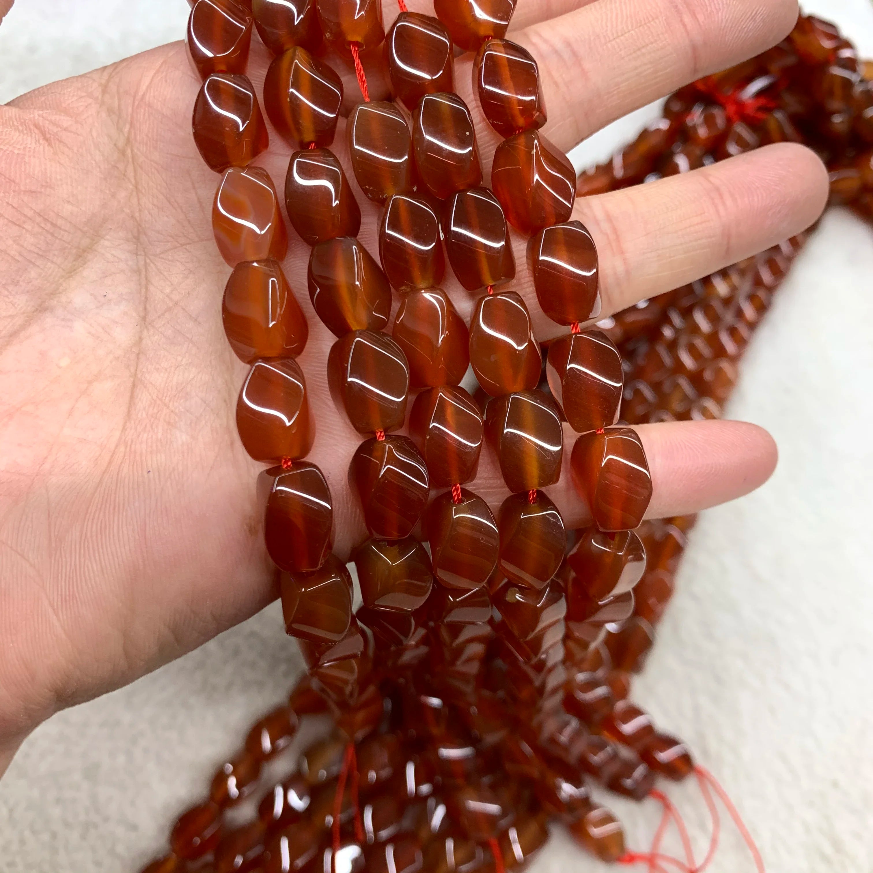 Genuine Natural Round Red Agate Loose Beads Stone Bracelet Gemstone
