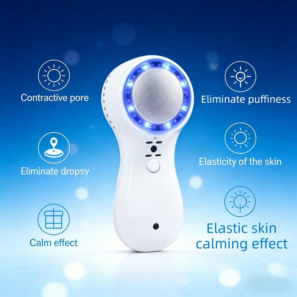 Portable Facial Cooling Device with Blue Light Therapy, Ice Skin Massager
