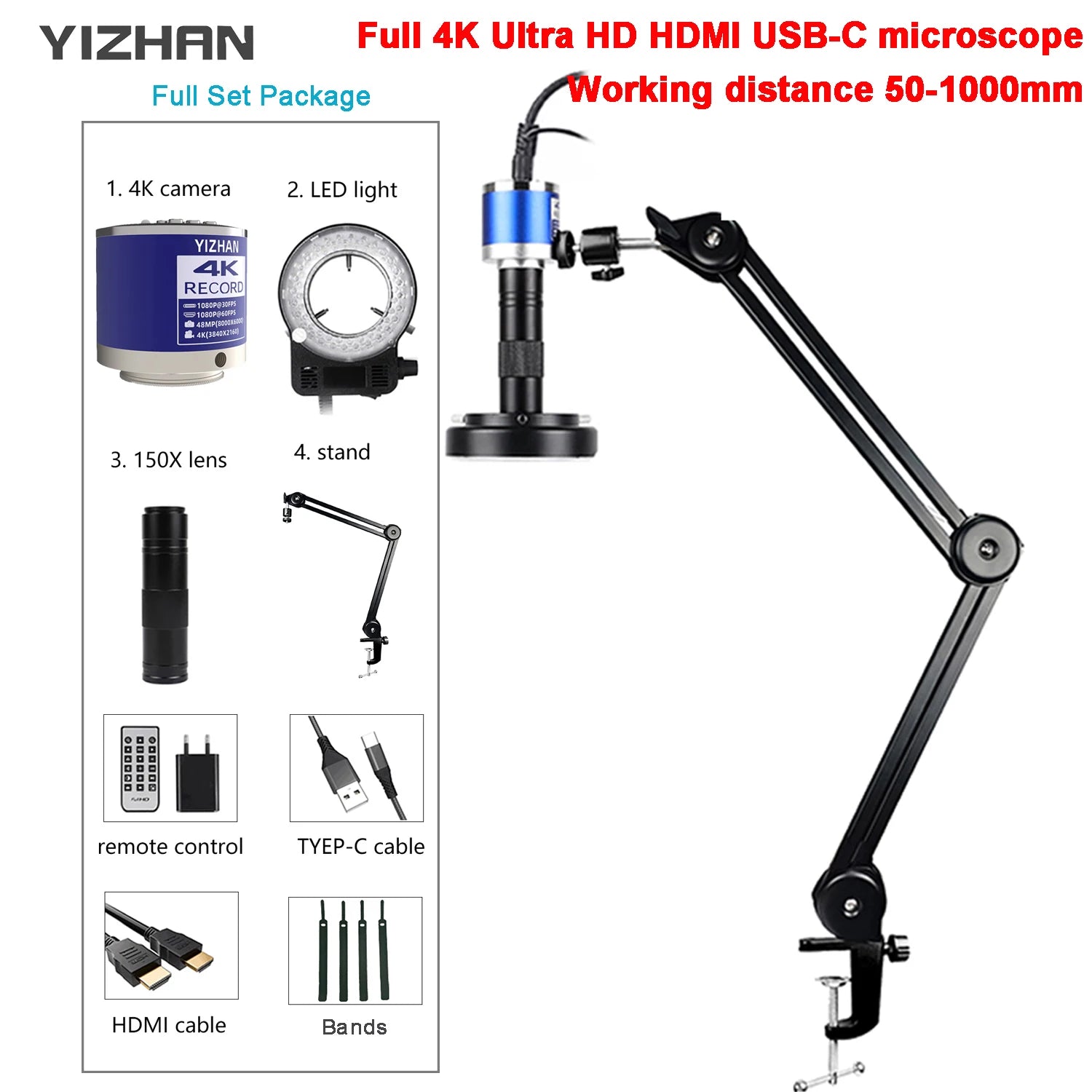 HD Digital Microscope For Soldering 60MP 48MP 13MP 4K HDMI USB