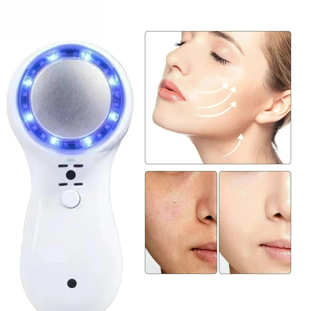 Portable Facial Cooling Device with Blue Light Therapy, Ice Skin Massager