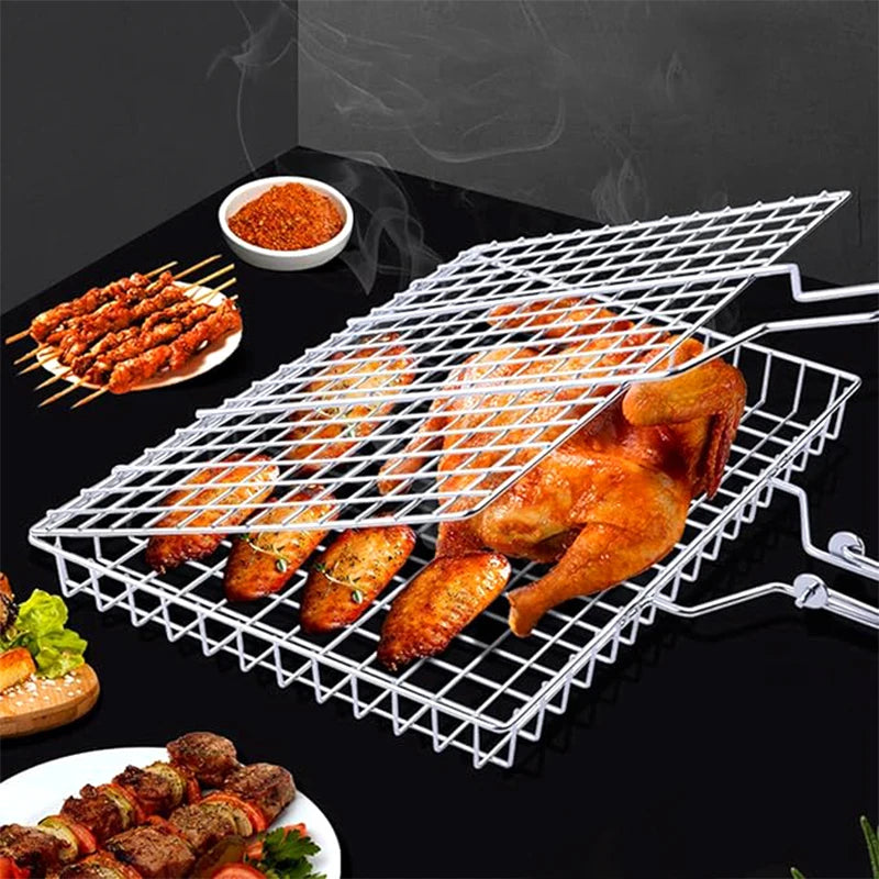 Grill Basket Stainless Steel Grill Baskets forOutdoor Grill |Grill AccessoriesforOutdoorGrill CampfireCooking Equipment