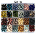 1200PCS 6mm Natural Gemstone Beads Kit – Assorted Round Stone Spacer Beads for Jewelry Making