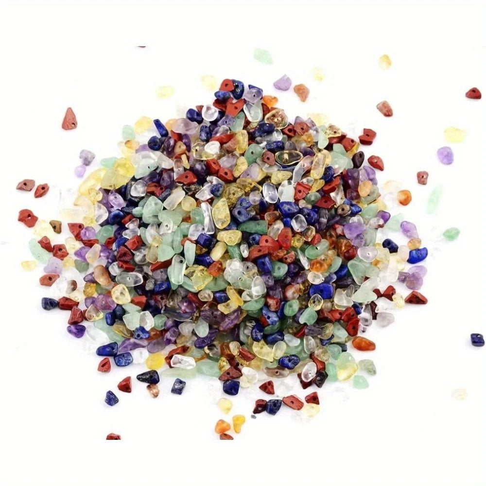 DIY bracelet/necklace jewelry making craft set-450 natural crushed stone irregular gemstone       healing crystals loose rock beads (5