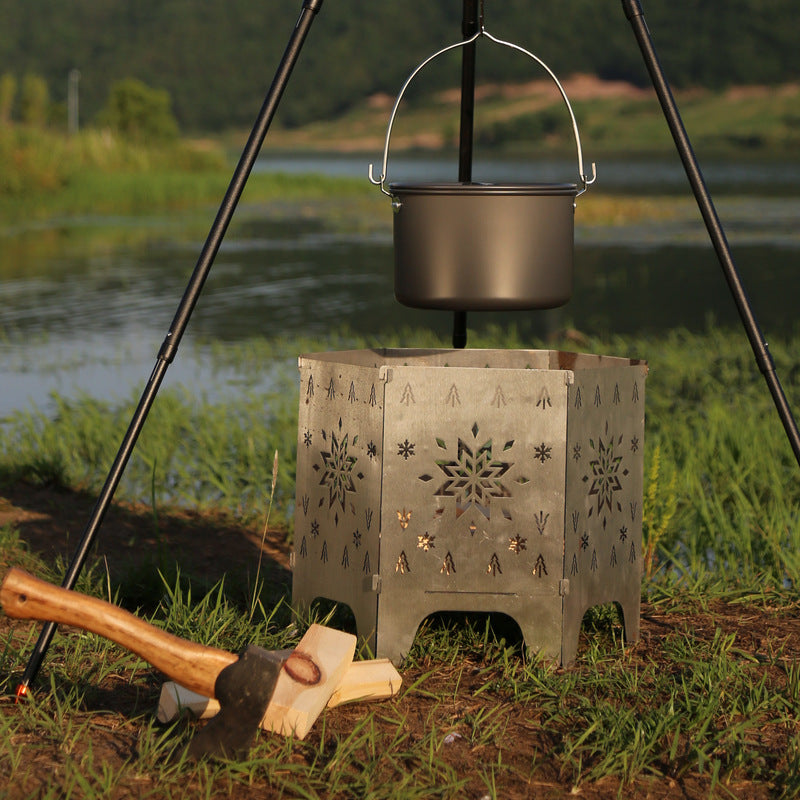 Camping Equipment Campfire Party Folding Outdoor Firewood Stove Portable Picnic Stoves Card Fire Table