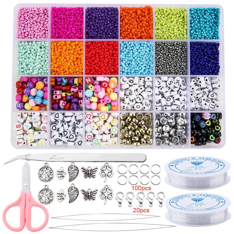 20000PCS 2mm Glass Seed Beads Jewelry Making Kit – Multicolor Tiny Beads Set