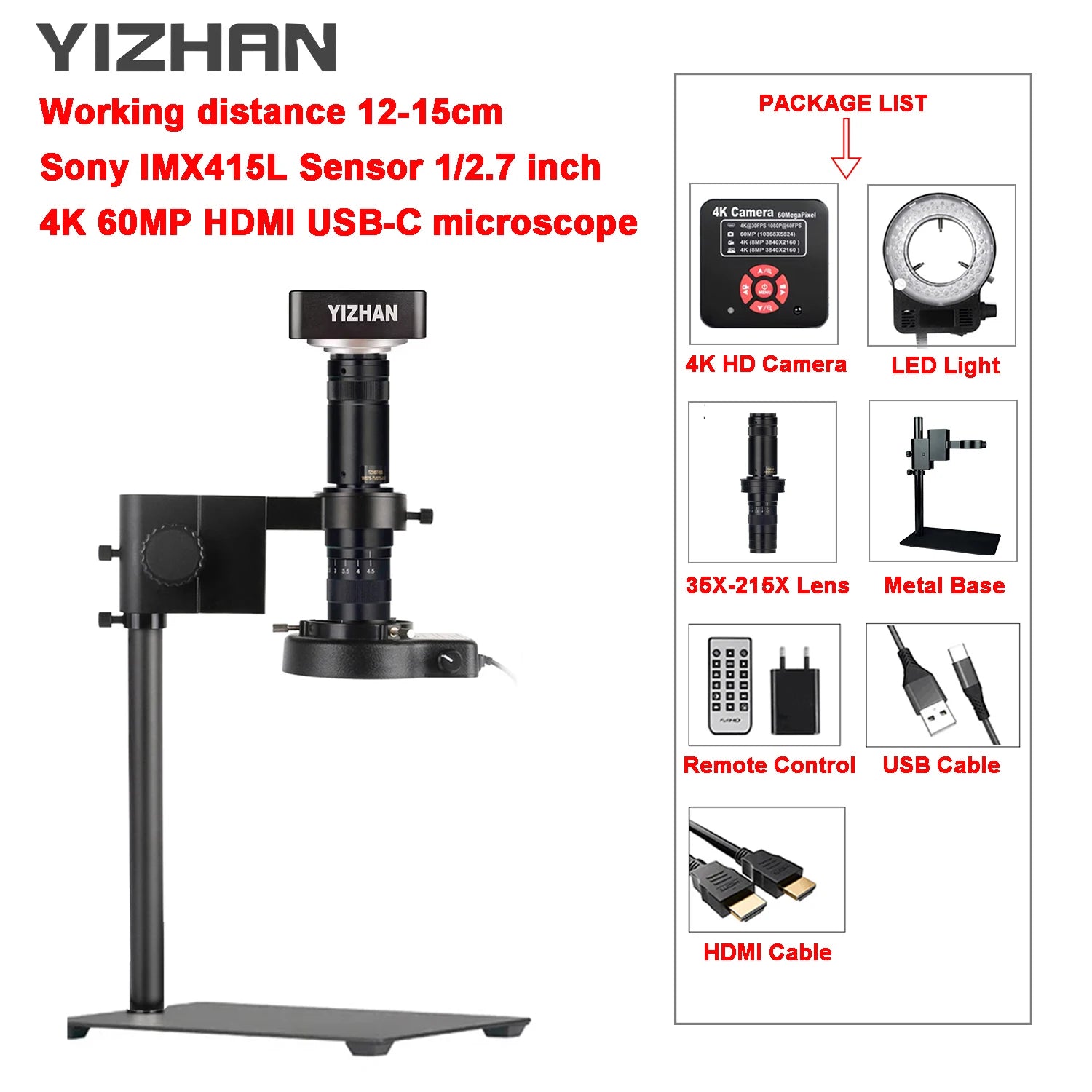HD Digital Microscope For Soldering 60MP 48MP 13MP 4K HDMI USB