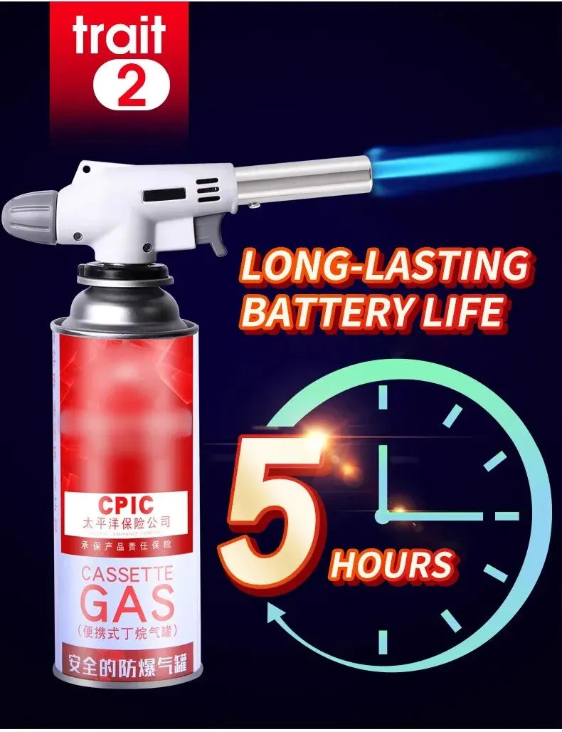 Outdoor Camping Gas Burner Gas Torch Flame Gun Welding Torch Cooking Flame Gun Blow for BBQ Camping Cooking