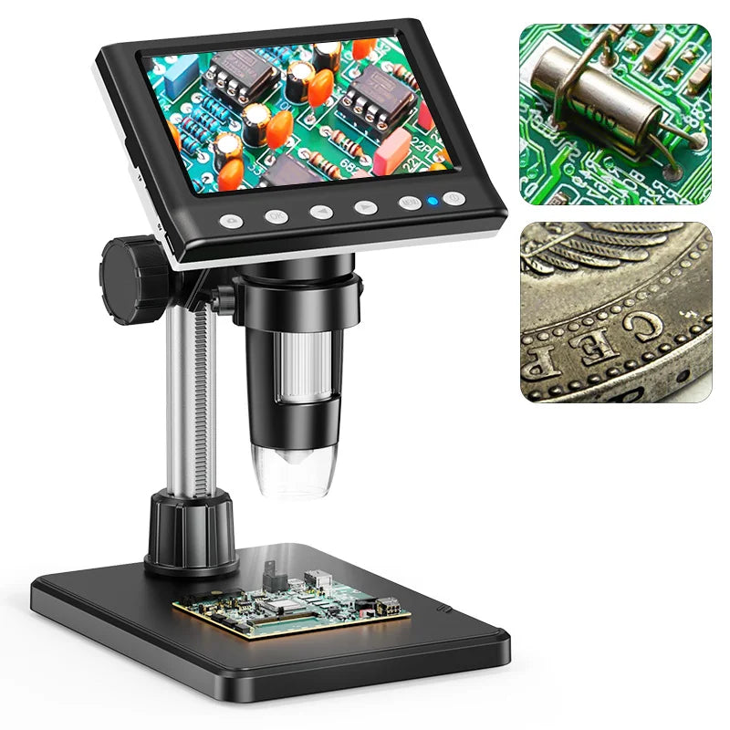 4.3” LCD Digital Microscope 1000X with HD Image Capture & Video Recording
