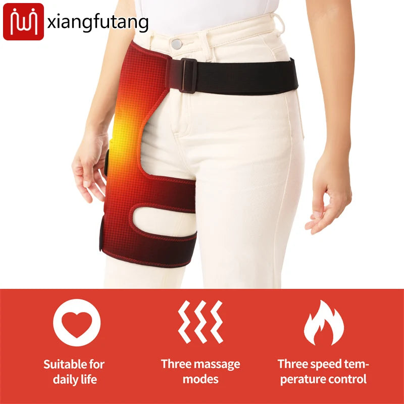 Hip Thigh Massager - 3-Gear Heat & Vibration, Relieves Muscle Soreness