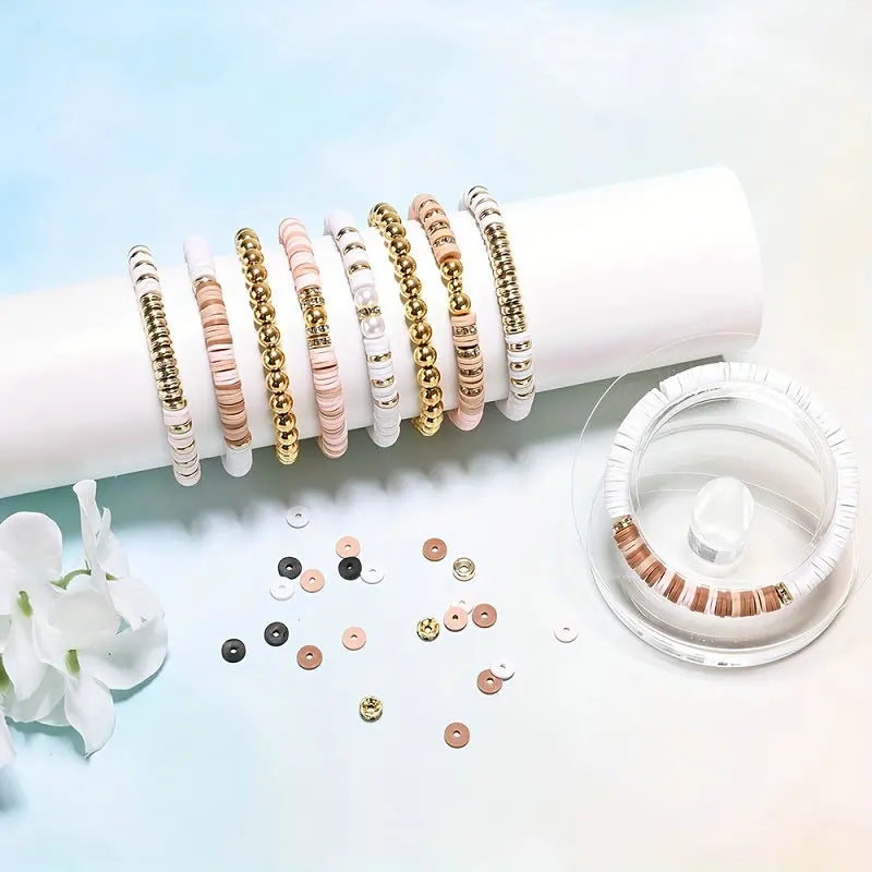 DIY Jewelry Making Kit Clay Beads Bracelet Making Kit Flat