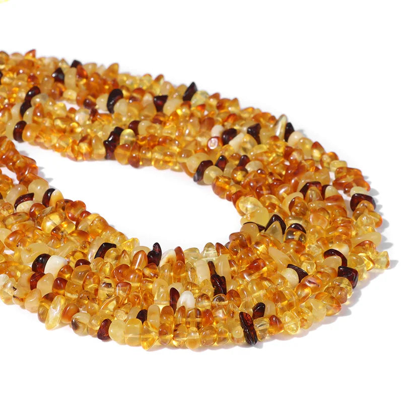 Amber Beads Round Oval Irregular Genuine Ambers Gem Stone Beads For Jewelry Making