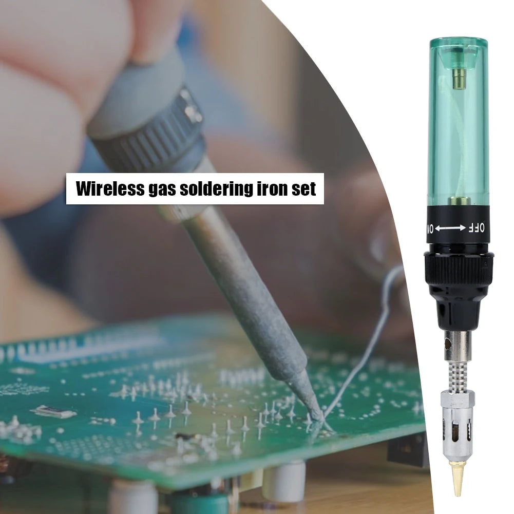 Cordless Butane Soldering Iron Kit Adjustable Flame MT-100 14 in 1