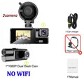 Triple Lens 1080P WiFi Dash Cam with Front, Rear & Cabin Recording, Night Vision