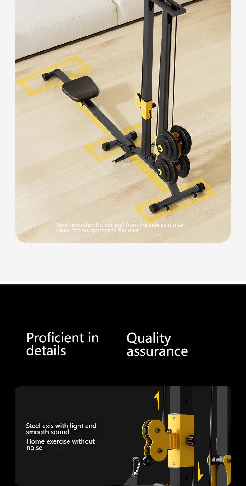 Multifunctional Rowing Machine, Fitness Equipment, High Pull Frame, dumbbell