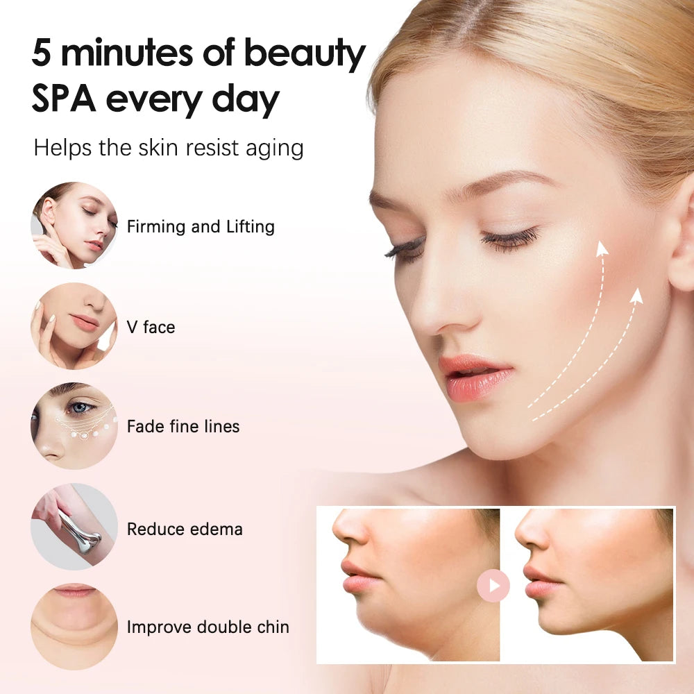Electric Facial Micro-current Beauty Instrument LED Display Face Lift Roller Massager