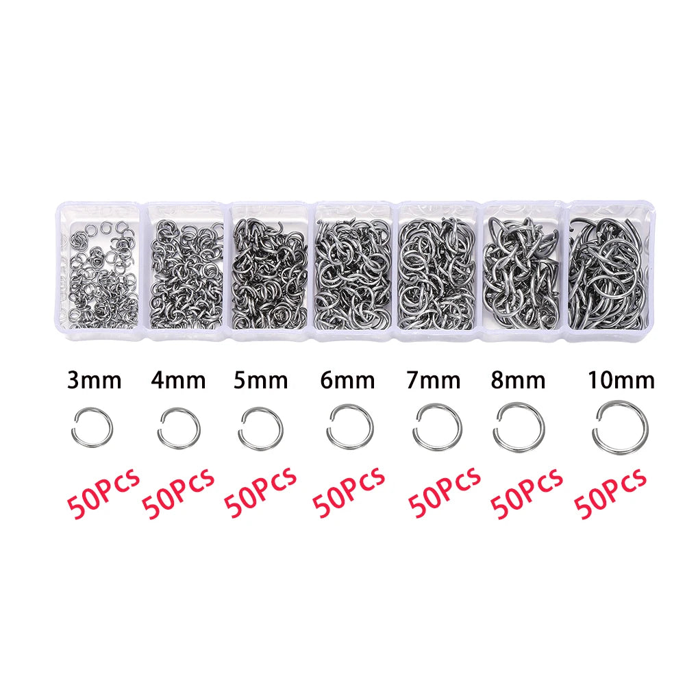210–400PCS Jewelry Findings Starter Kit – Lobster Clasps, Jump Rings, Crimp Ends & Beads Set