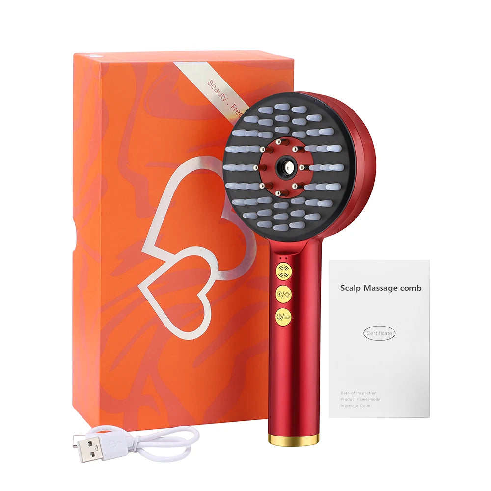 Deep Kneading Massage Comb, Red Light Therapy Scalp Massager