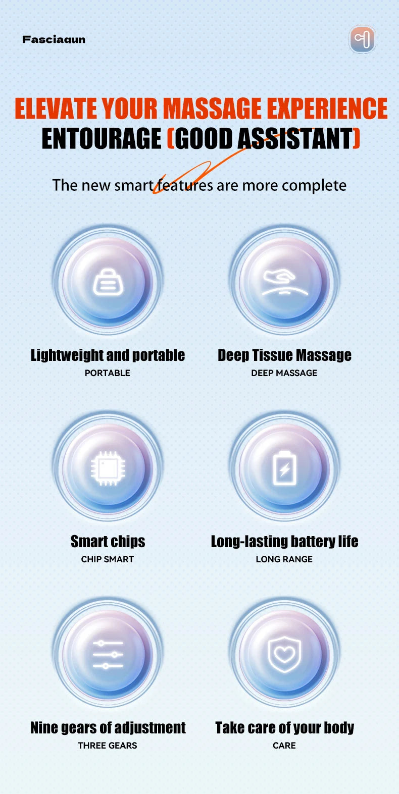 Electric Fascia Gun Massager Body Relaxation Trigger Point Massage Machine